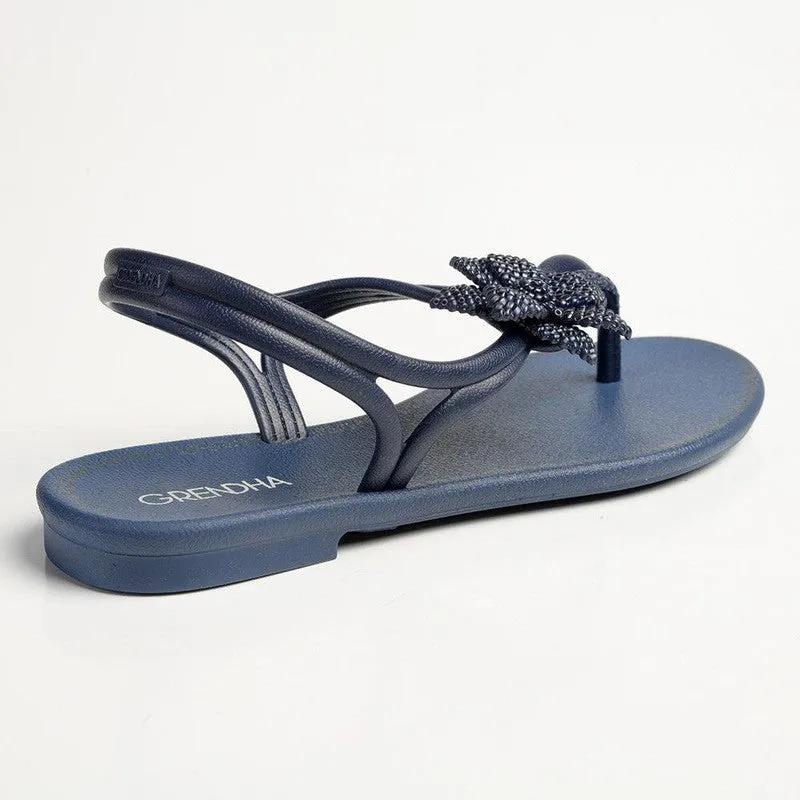 Grendha Floretta Ladies Thong Sandals - Navy