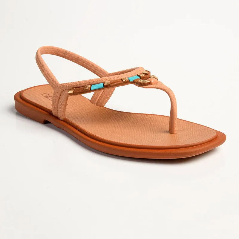 Grendha Navya Slingback Thong Sandals - Bronze/Blue