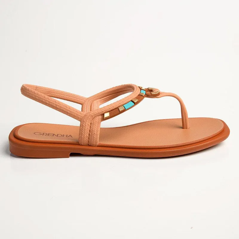 Grendha Navya Slingback Thong Sandals - Bronze/Blue