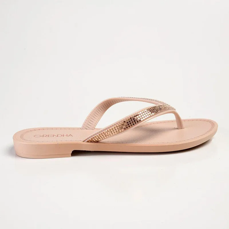 Grendha Nene glitter Slip On Thong Sandals - Light Nude