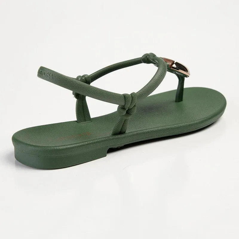 Grendha Rubina Slingback Thong Sandals - Green