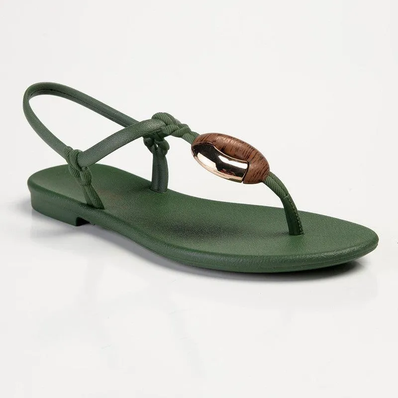 Grendha Rubina Slingback Thong Sandals - Green