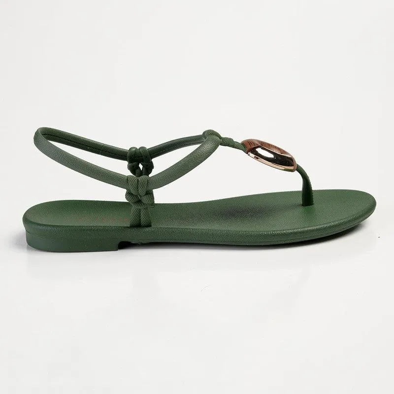 Grendha Rubina Slingback Thong Sandals - Green