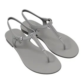 Grendha Slingback Sandals with Trim - Grey