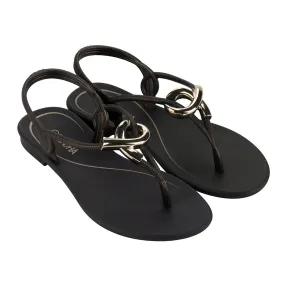 Grendha Slingback Thong Slip On - Black