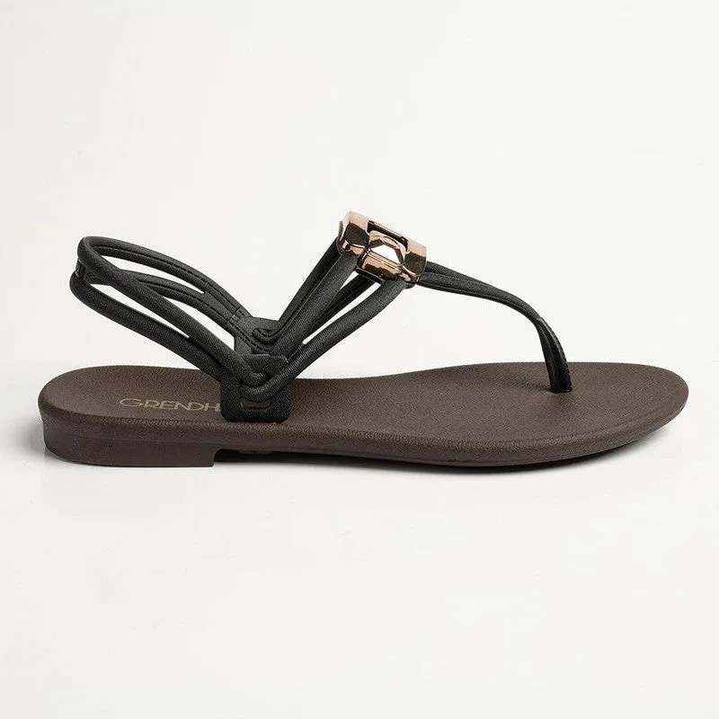 Grendha Tully Slingback Thong Sandals - Black