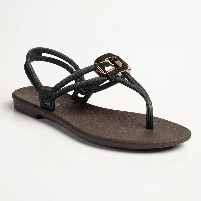 Grendha Tully Slingback Thong Sandals - Black