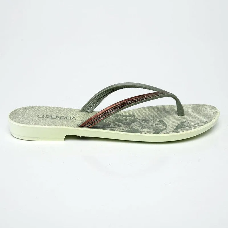 Grendha Zaria Slip On Thong Sandals - Light Green