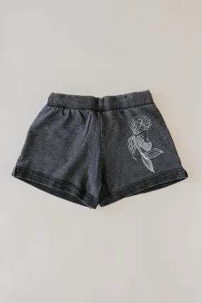 Hair Flip Mermaid Lounge Shorts - Washed Black