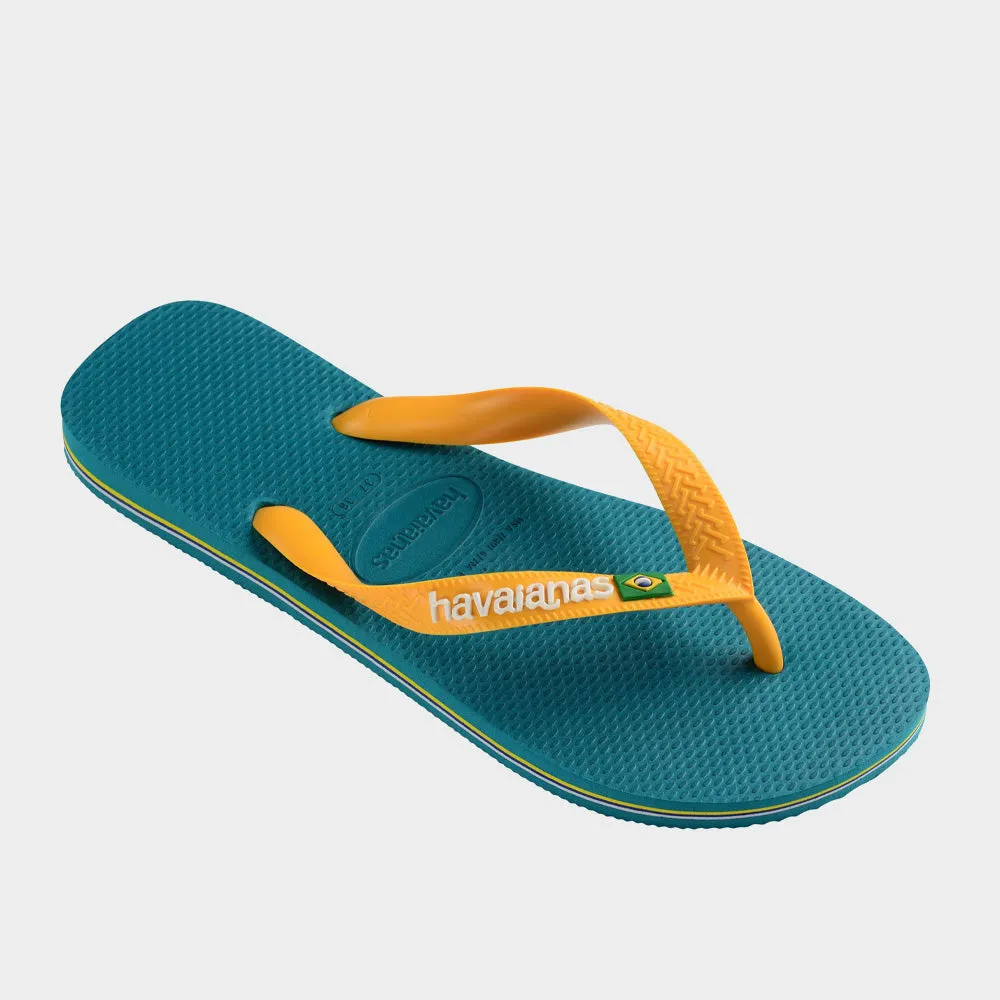 Havaianas Unisex Brazil Logo Vibe Thong Green/Yellow _ 180854 _ Green