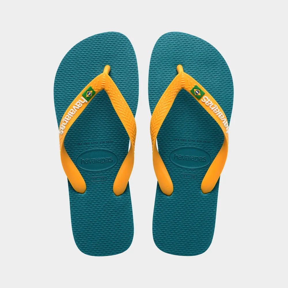 Havaianas Unisex Brazil Logo Vibe Thong Green/Yellow _ 180854 _ Green