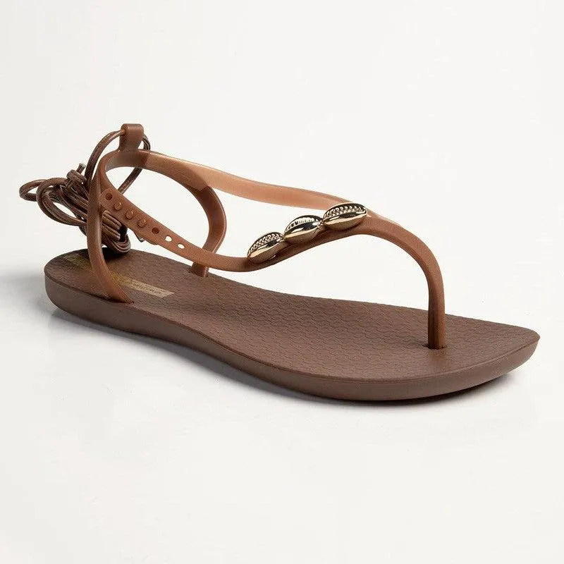 Ipanema Ankle Wrap Thong Sandals - Brown