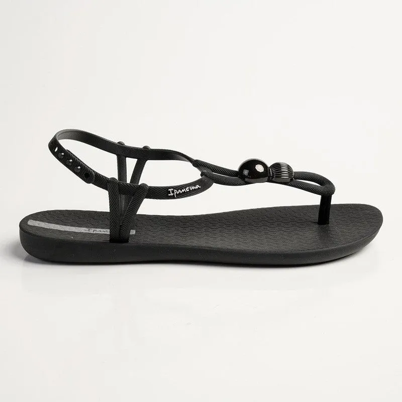 Ipanema Kai Button Trim Thong Sandals - Black