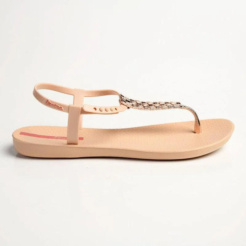 Ipanema Reba Glam Thong Sling Back Sandals - Beige/Pink