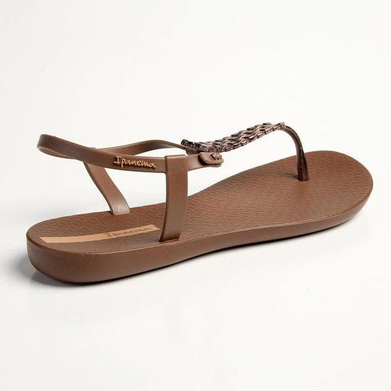 Ipanema Reba Glam Thong Sling Back Sandals - Brown/Bronze