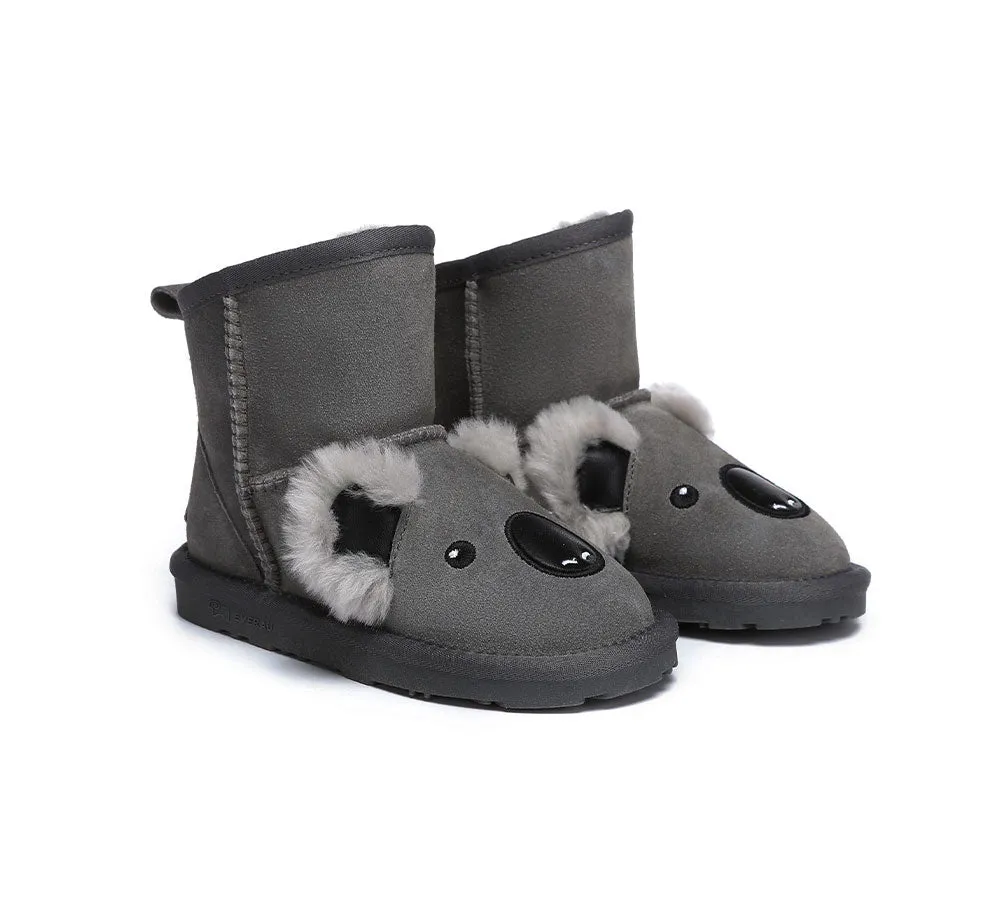 Kid Sheepskin Wool Suede Boots Koala Kids Plus