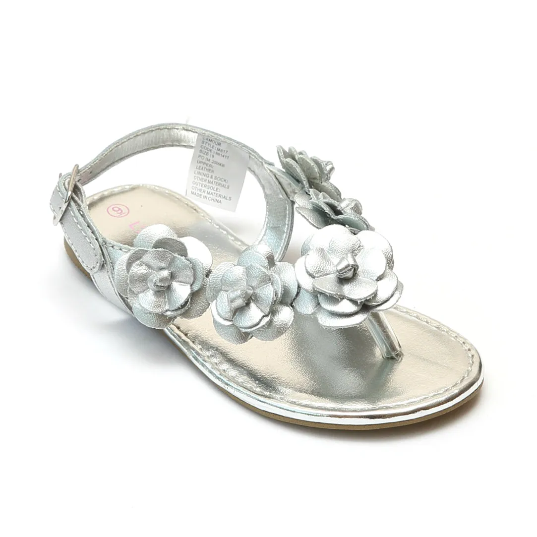 L'Amour Girls Flower Blossom Thong Sandal