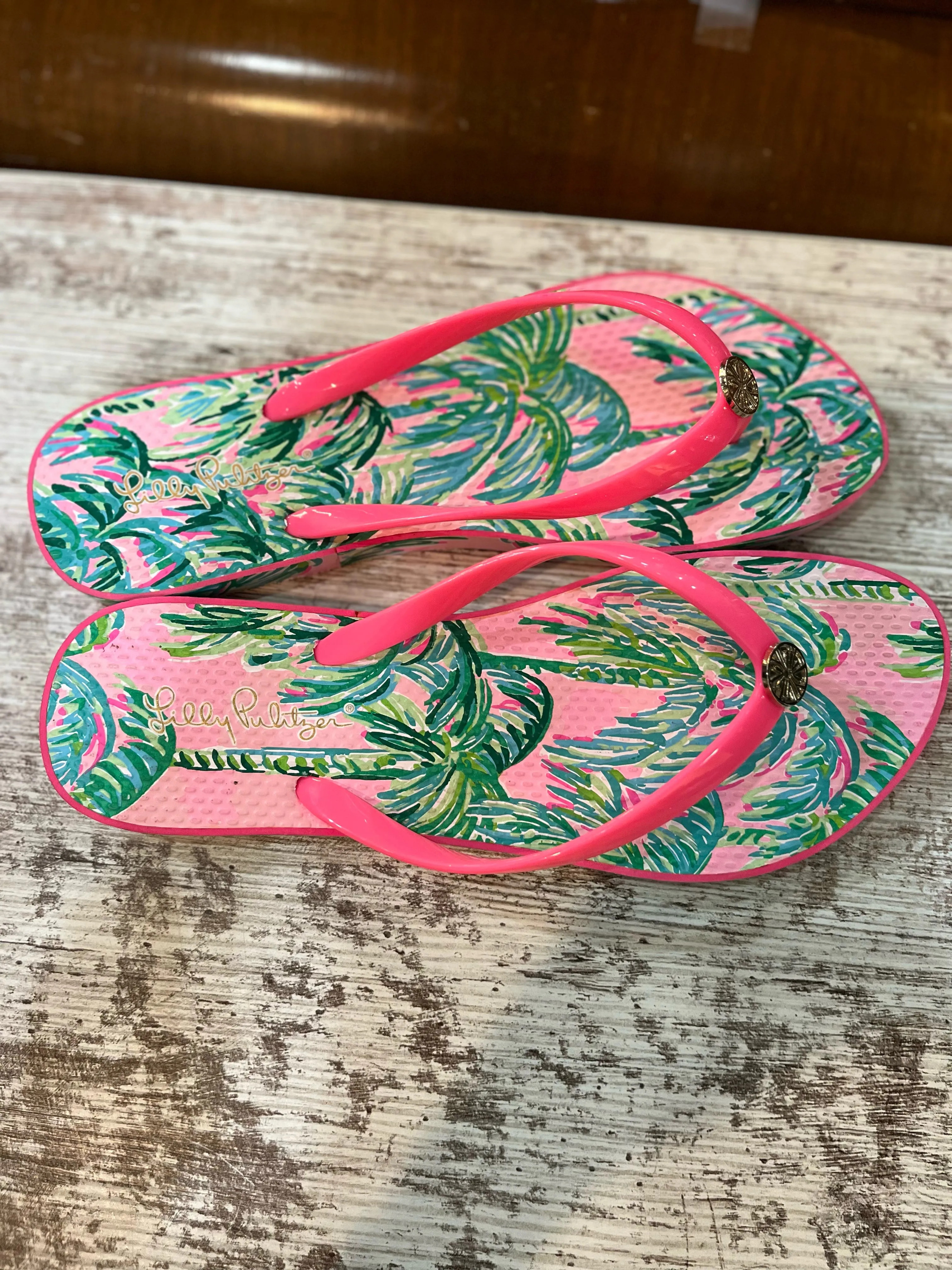 Lily Pulitzer Pink Flip Flops