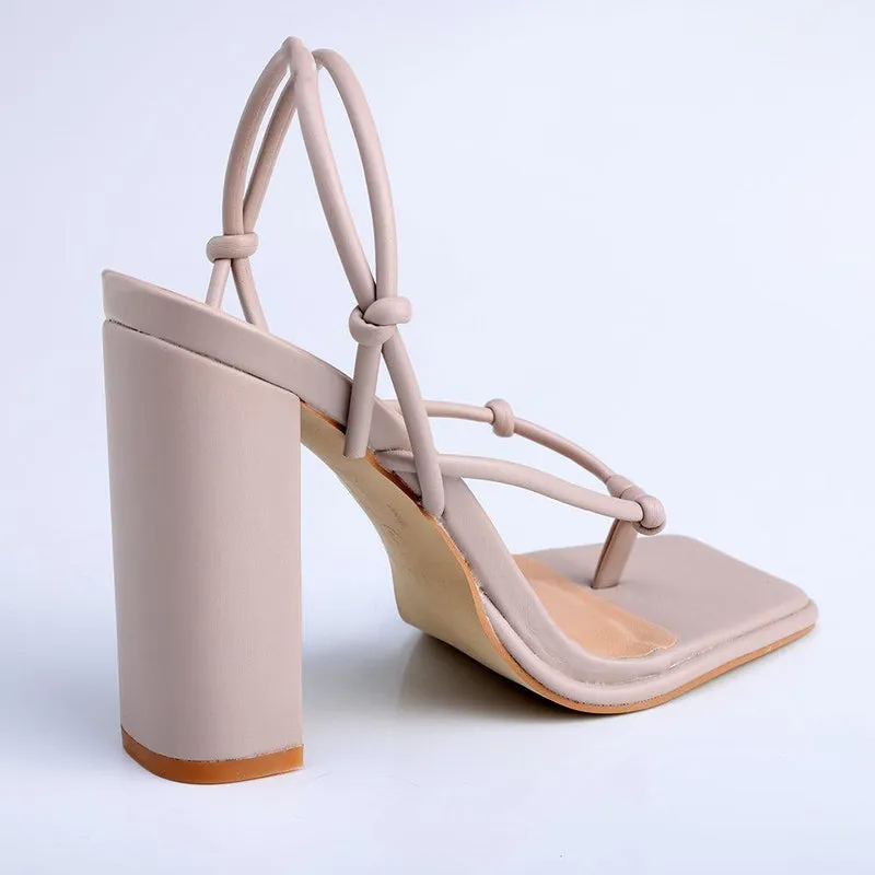 Madison Aleah Knotted Strappy Sandal - Taupe