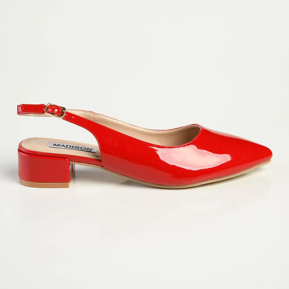 Madison Bellarose Low Block Heel Slingback Sandal - Red