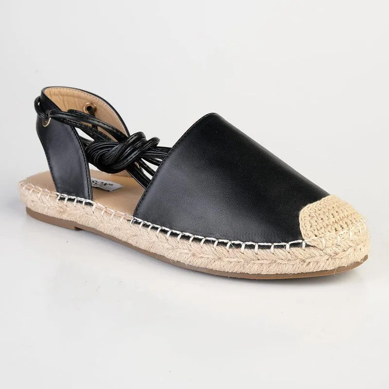 Madison Clementine Plain Vamp Espadrille - Black