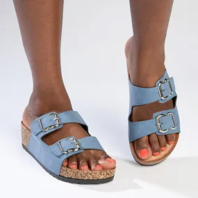 Madison Gayle Double Strap Sandals - Denim Blue