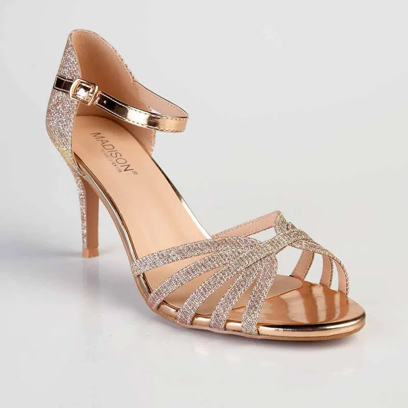 Madison Maria Closed Back Glitter Sandal - Champagne