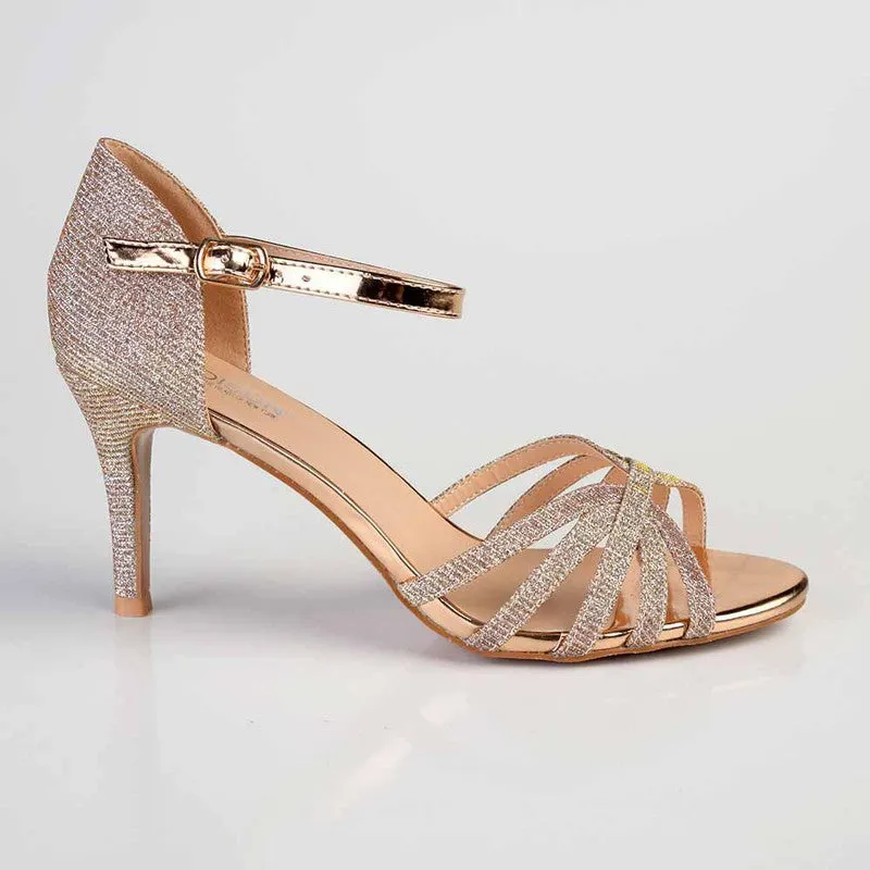 Madison Maria Closed Back Glitter Sandal - Champagne