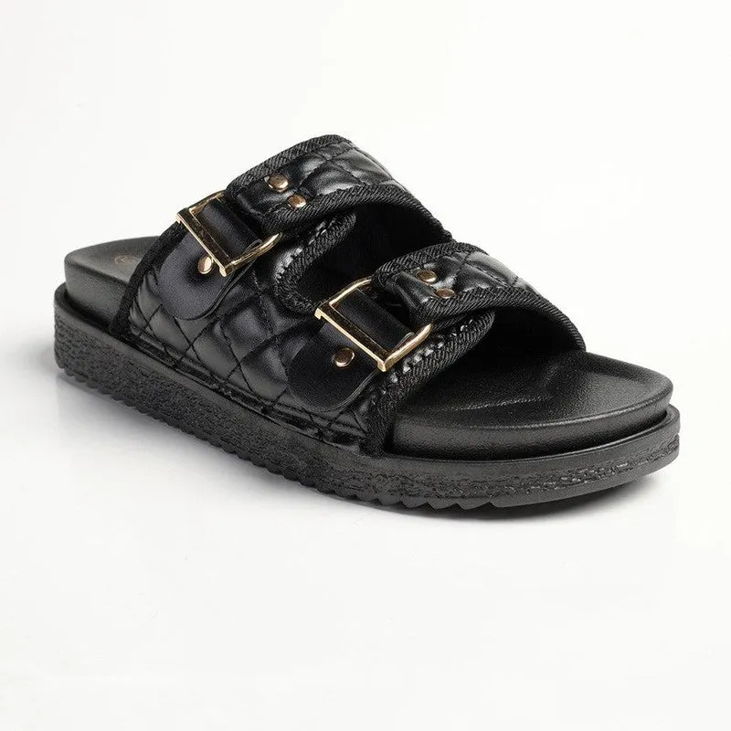 Madison Marisa Double Strap Sandals - Black