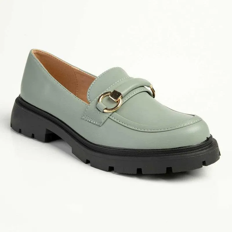 Madison Paris Ladies Slip On Loafers - Sage