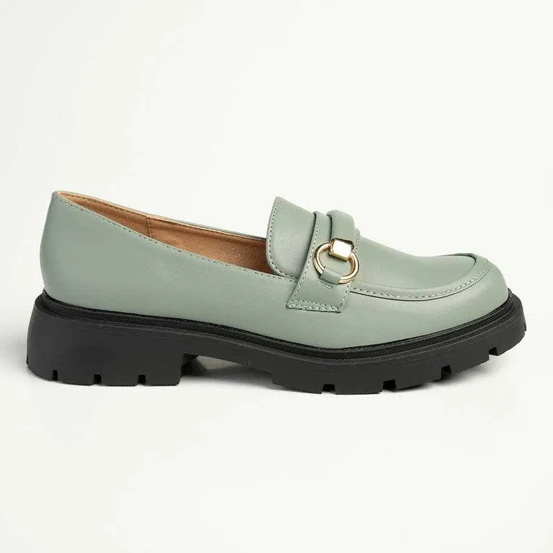 Madison Paris Ladies Slip On Loafers - Sage