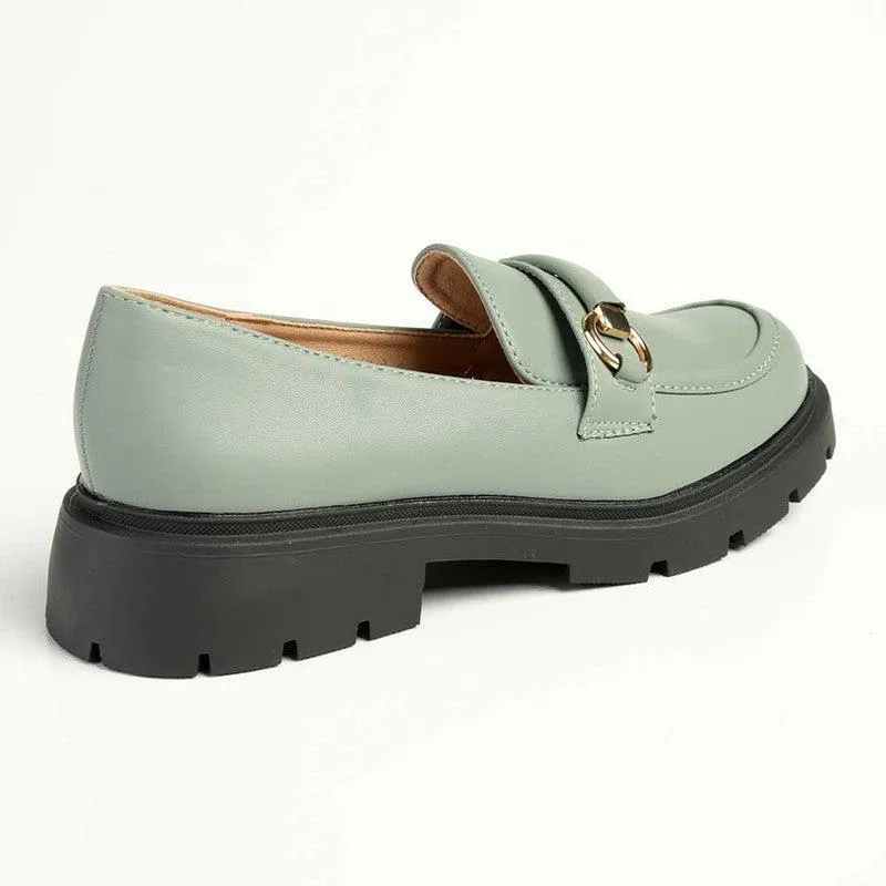 Madison Paris Ladies Slip On Loafers - Sage