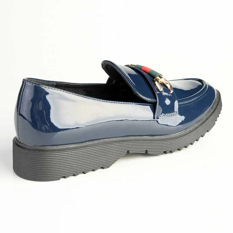 Madison Paxton Ladies Slip On Loafers - Navy