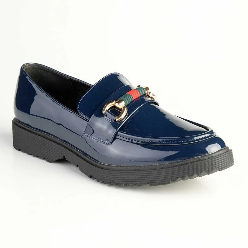 Madison Paxton Ladies Slip On Loafers - Navy