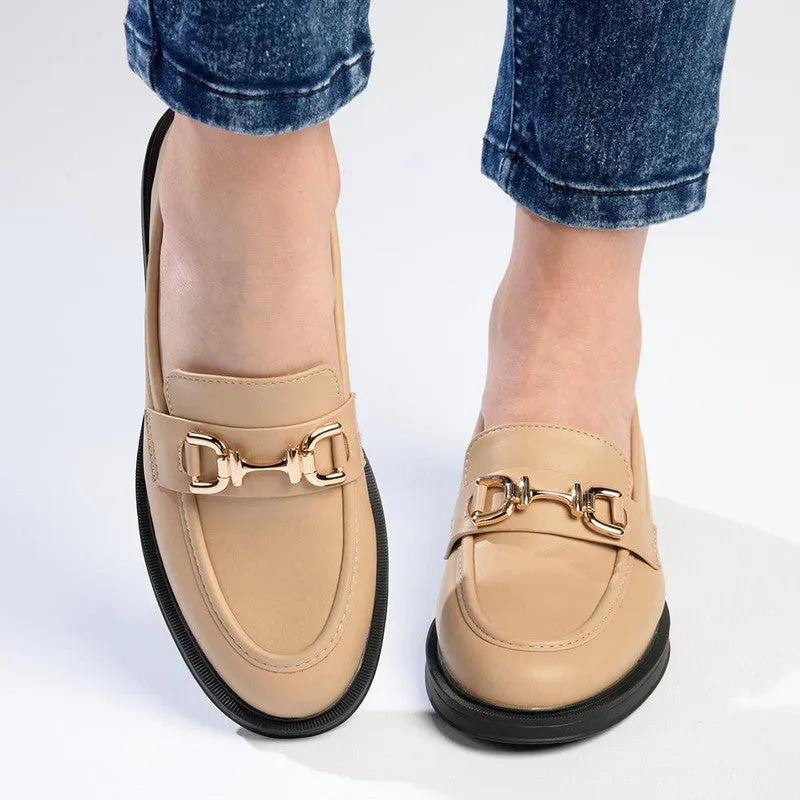 Madison Poppy Platform Loafer - Nude