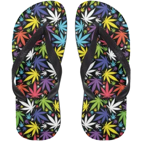 Marijuana Colorful Leaf Flip Flops