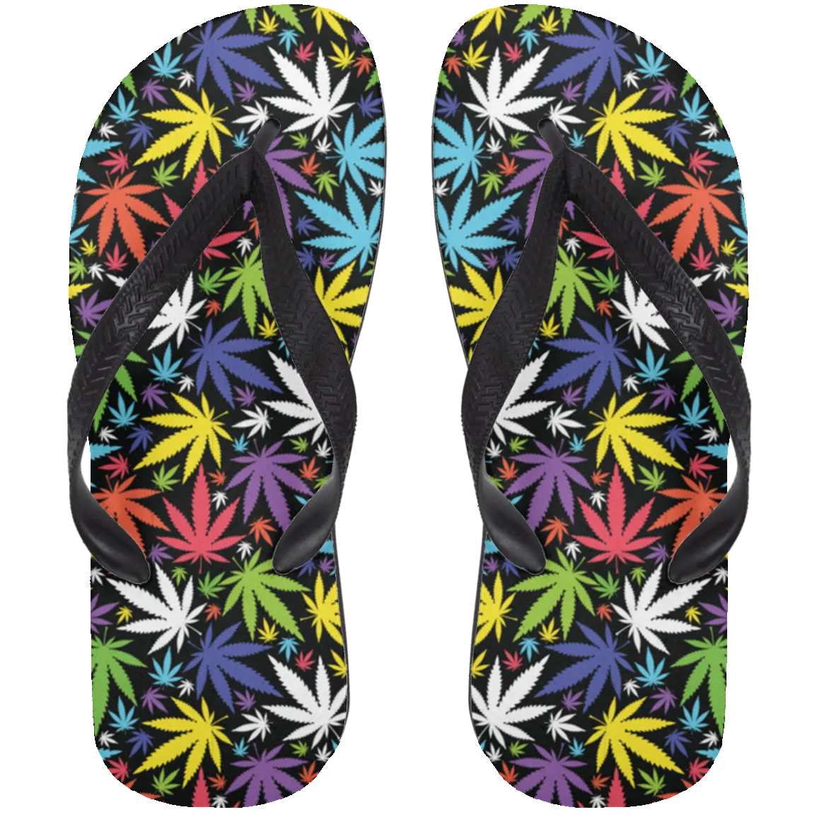 Marijuana Colorful Leaf Flip Flops