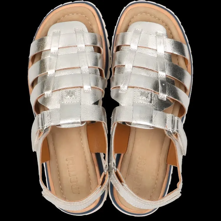 MARUTI LOGAN LEATHER SANDAL SILVER