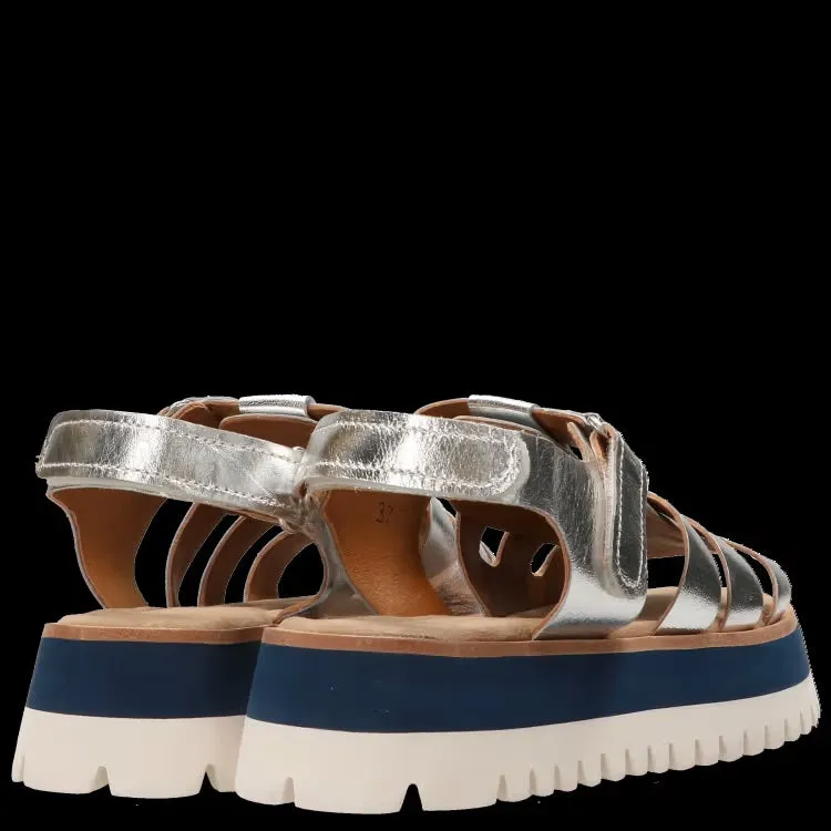 MARUTI LOGAN LEATHER SANDAL SILVER