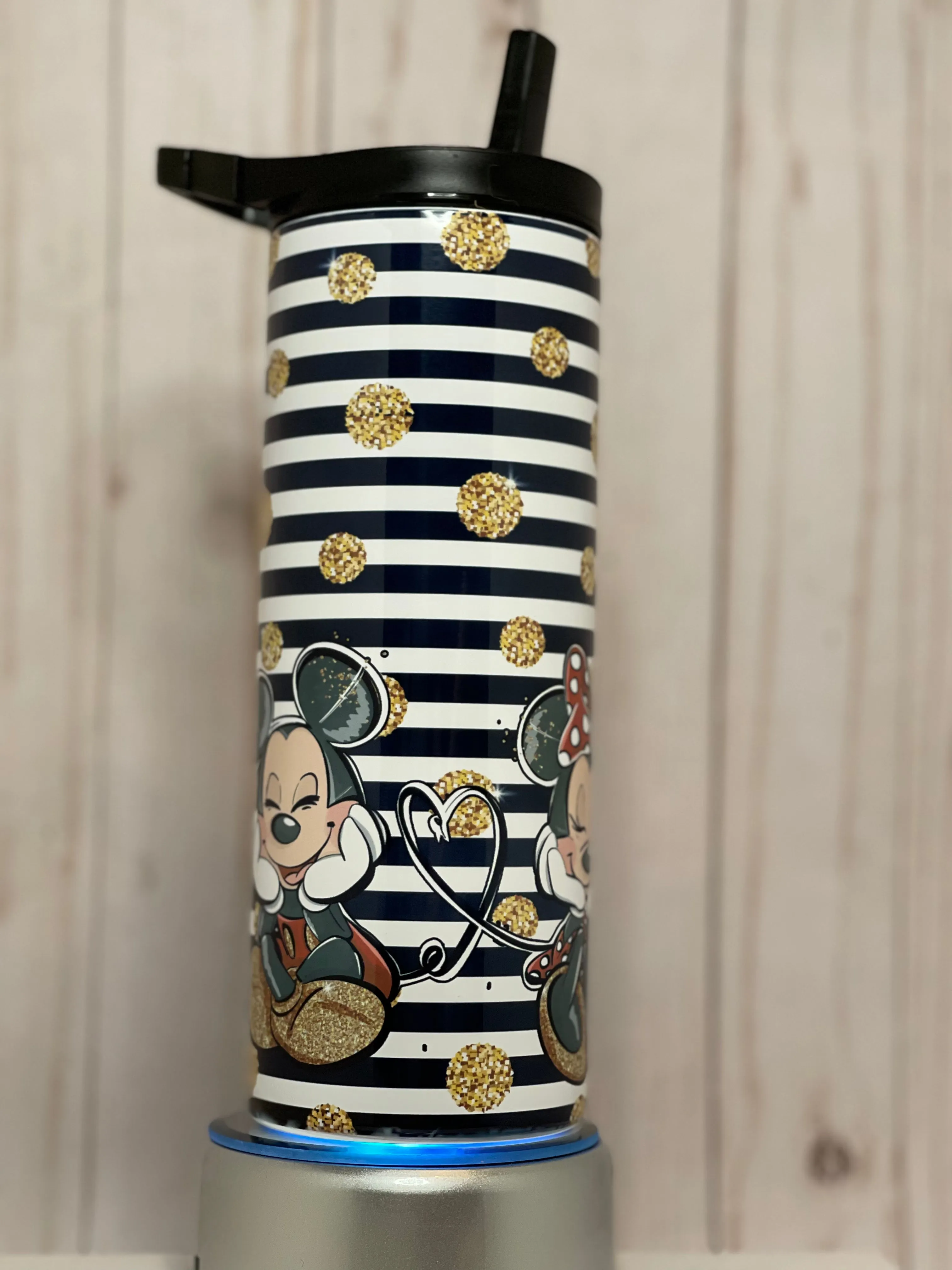 Mickey and Minnie Stripe 25 oz Tumbler