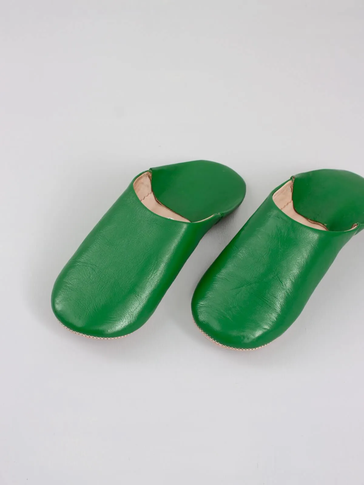 Moroccan Babouche Basic Slippers, Green