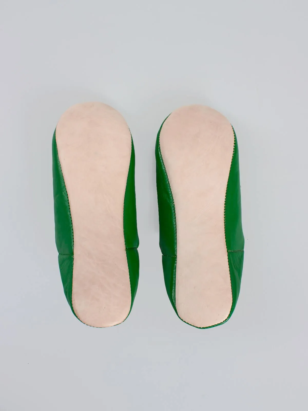 Moroccan Babouche Basic Slippers, Green