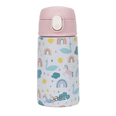 Oasis Kids Water Bottle with Sipper Silicone Straw 400ML (Dreamy Unicorns)