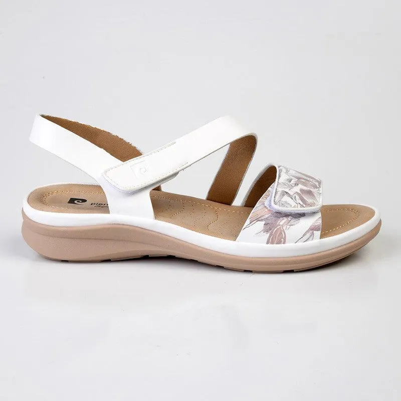 Pierre Cardin Delice Velcro Strap Sandal - White