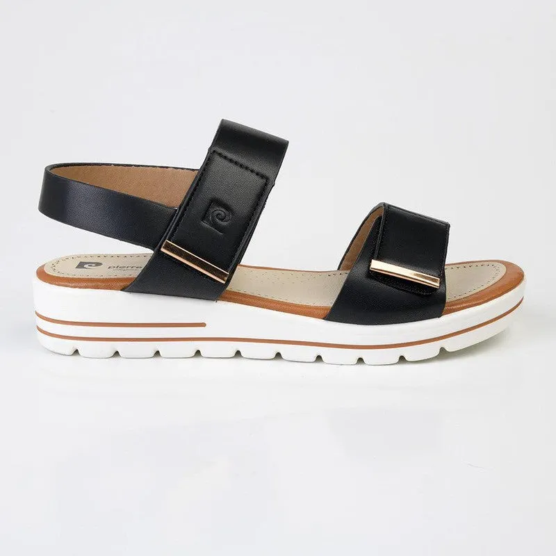 Pierre Cardin Fiona 2 Strap Sandals - Black