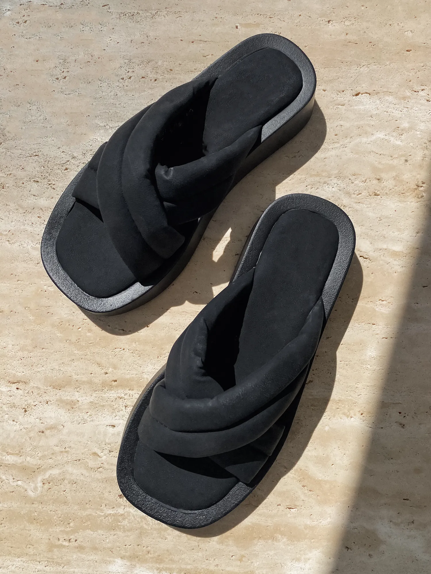 Piper Slide Sandal in Black