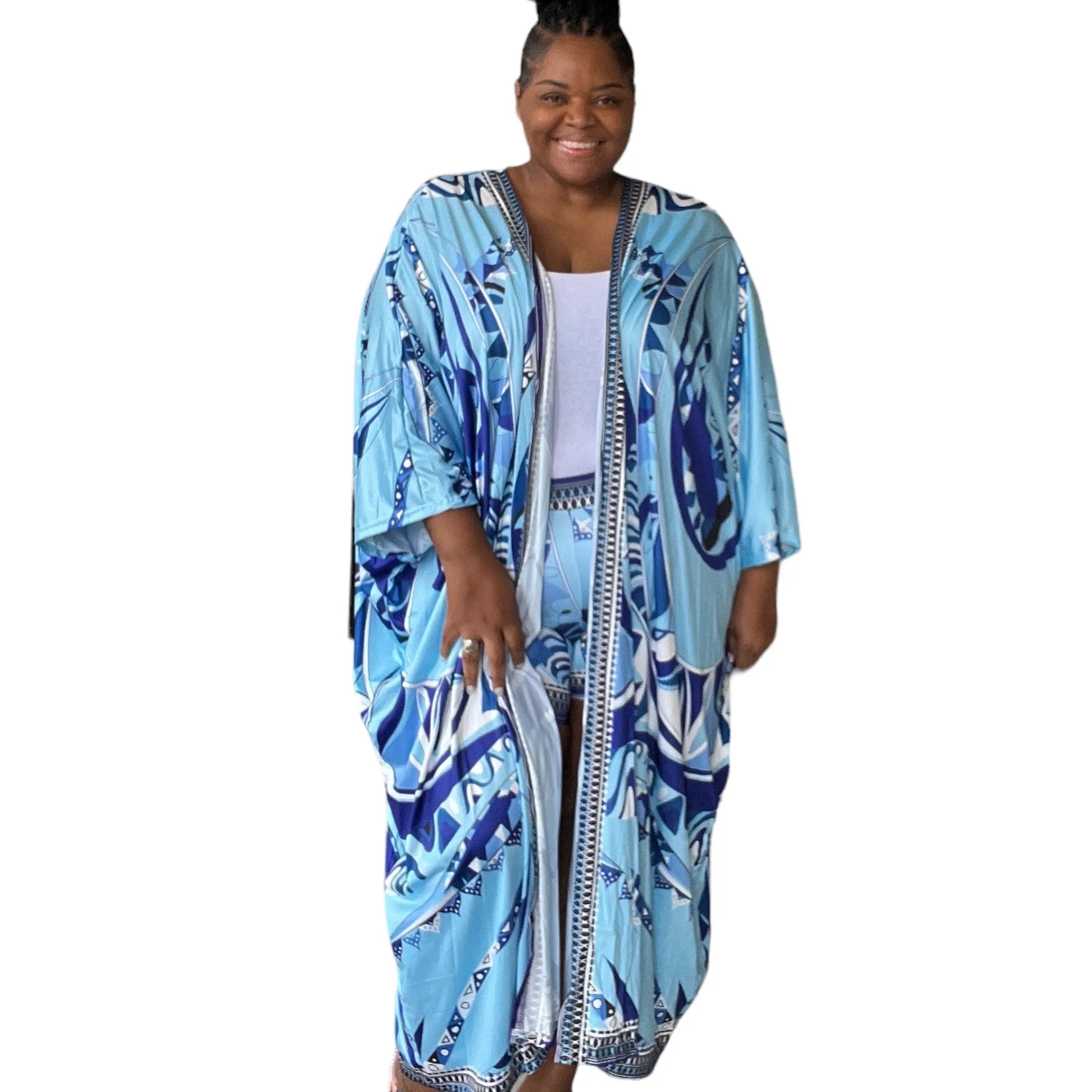 Plus Size Women's Summer Madness Kimono Set