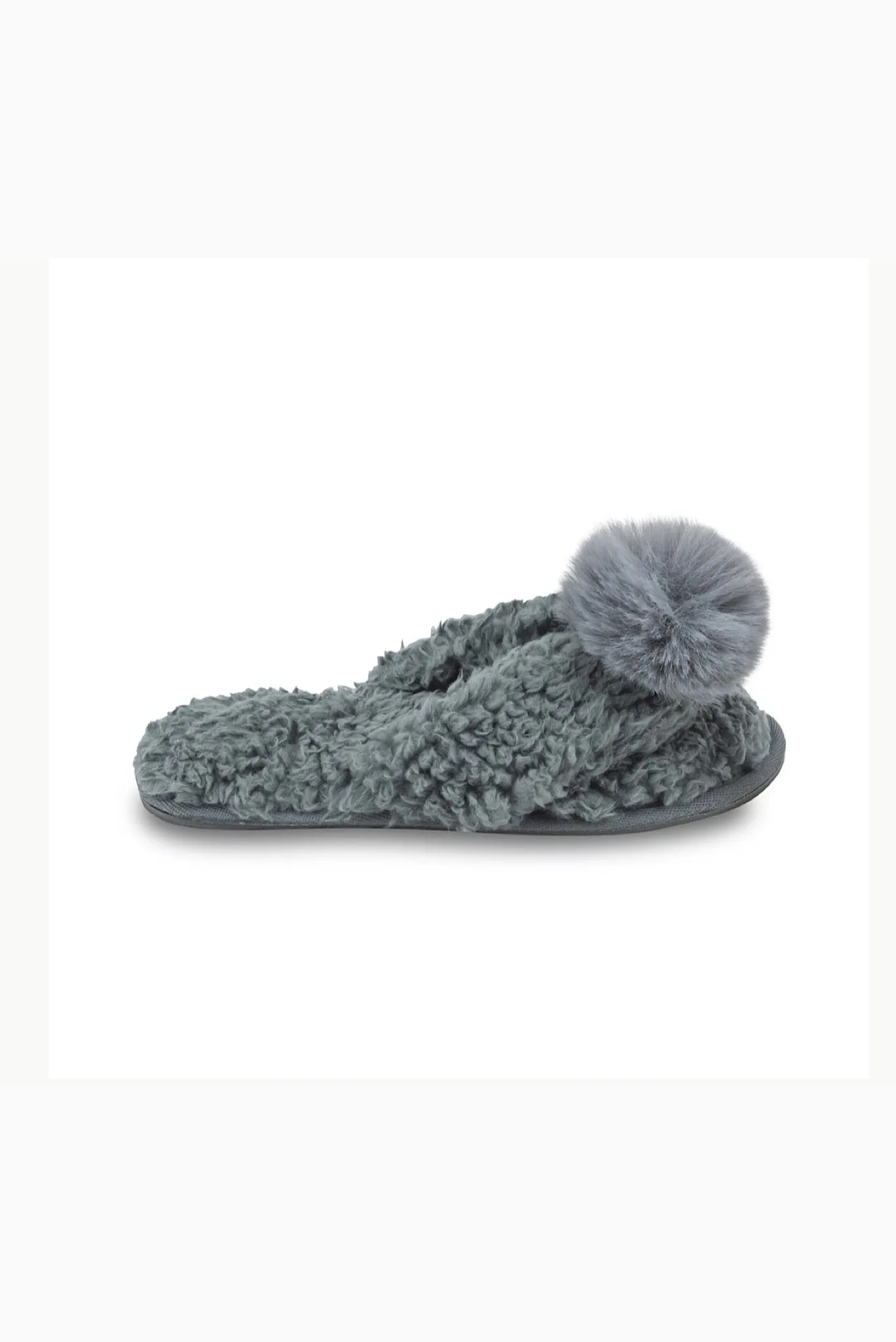 Pom Flip Flop Slipper Charcoal