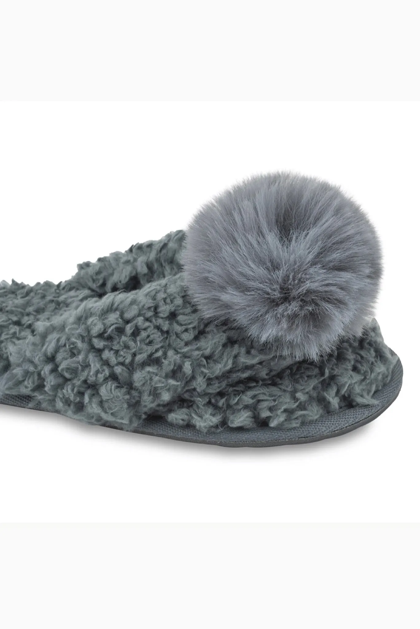 Pom Flip Flop Slipper Charcoal