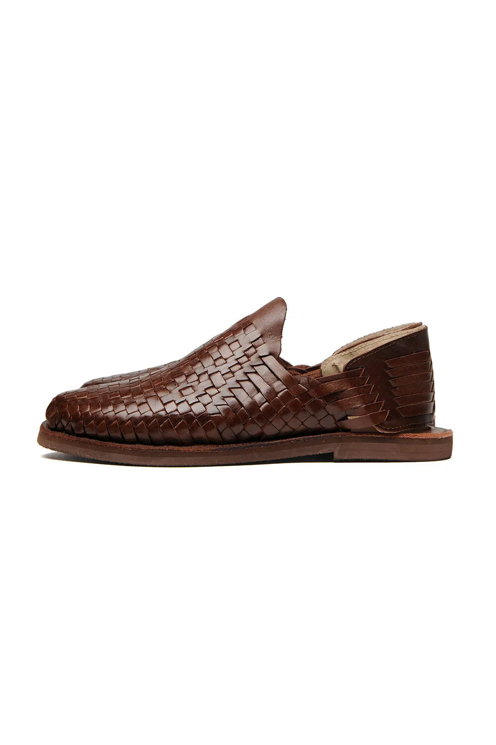 Rio Grande Leather Huarache | Slip on Vegetable Tanned Sandals | Brown 2